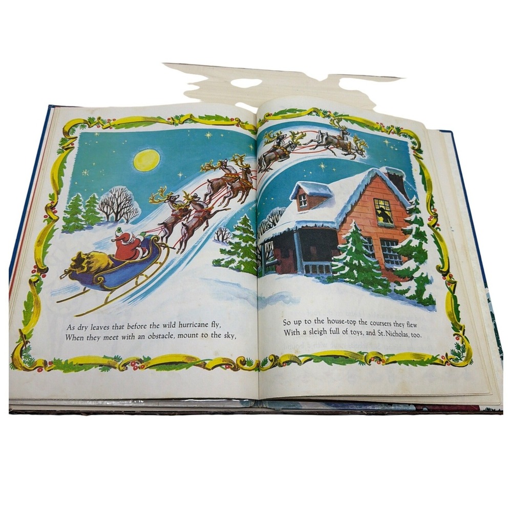 Golden Books The Night Before‎ Christmas Kids OS Blue Fair Vintage 1978 Printing - Picture 16 of 16